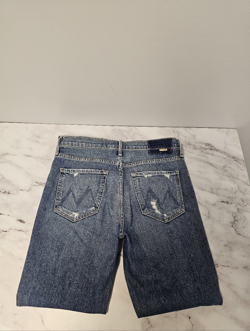 MOTHER Superior The Trickster Ankle High Rise Straight Leg Blue Jeans 27 - Picture 6 of 13